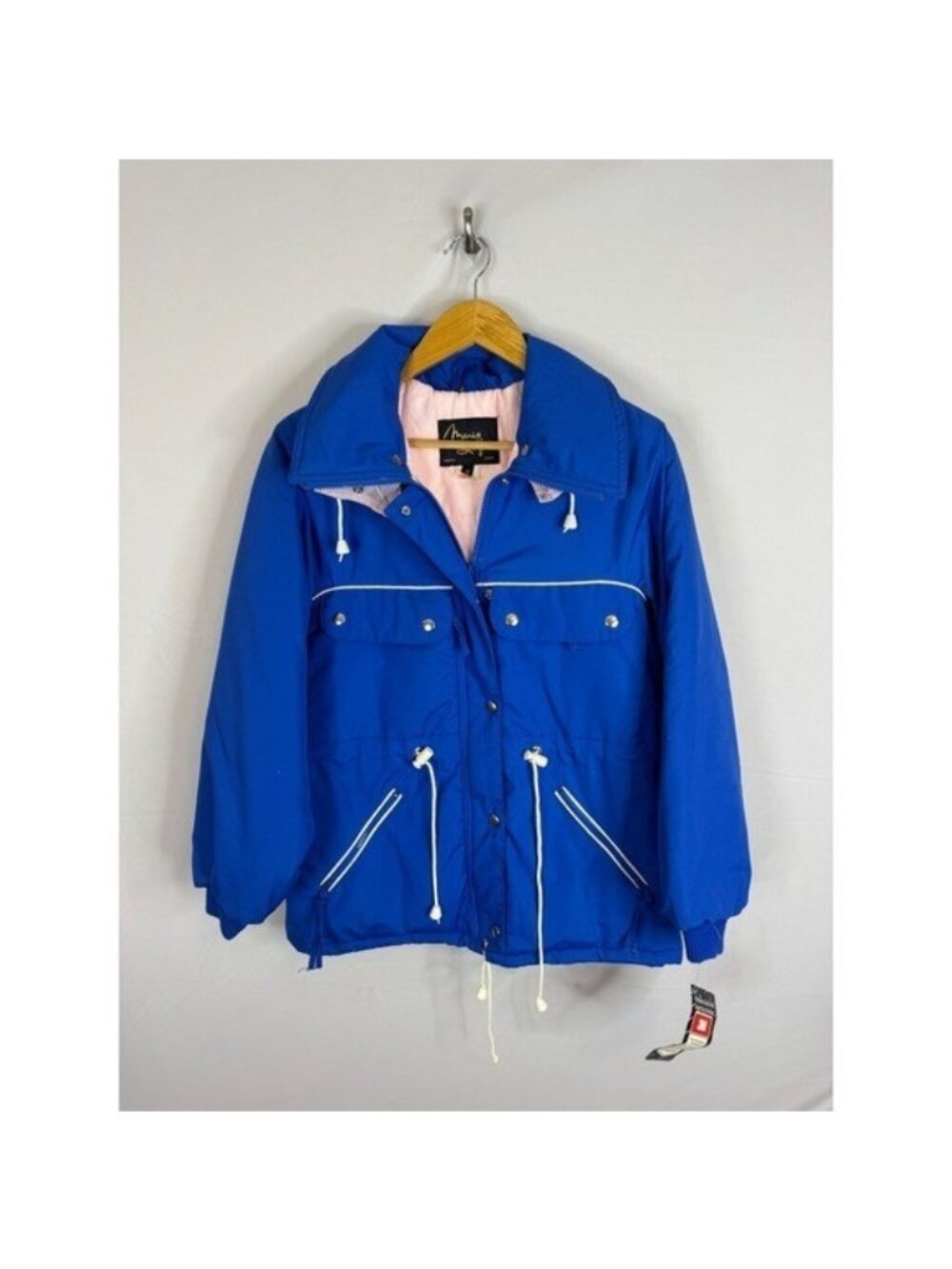 NWT Vintage 80s Mario Delfino Thinsulate Winter Ski Jacket Blue Size 8
